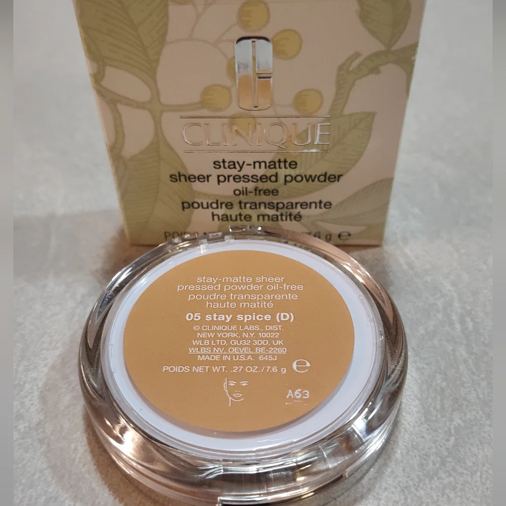 Clinique Stay-Matte Sheer Pressed Powder 05 Stay Spice (D) .27 oz. NIB